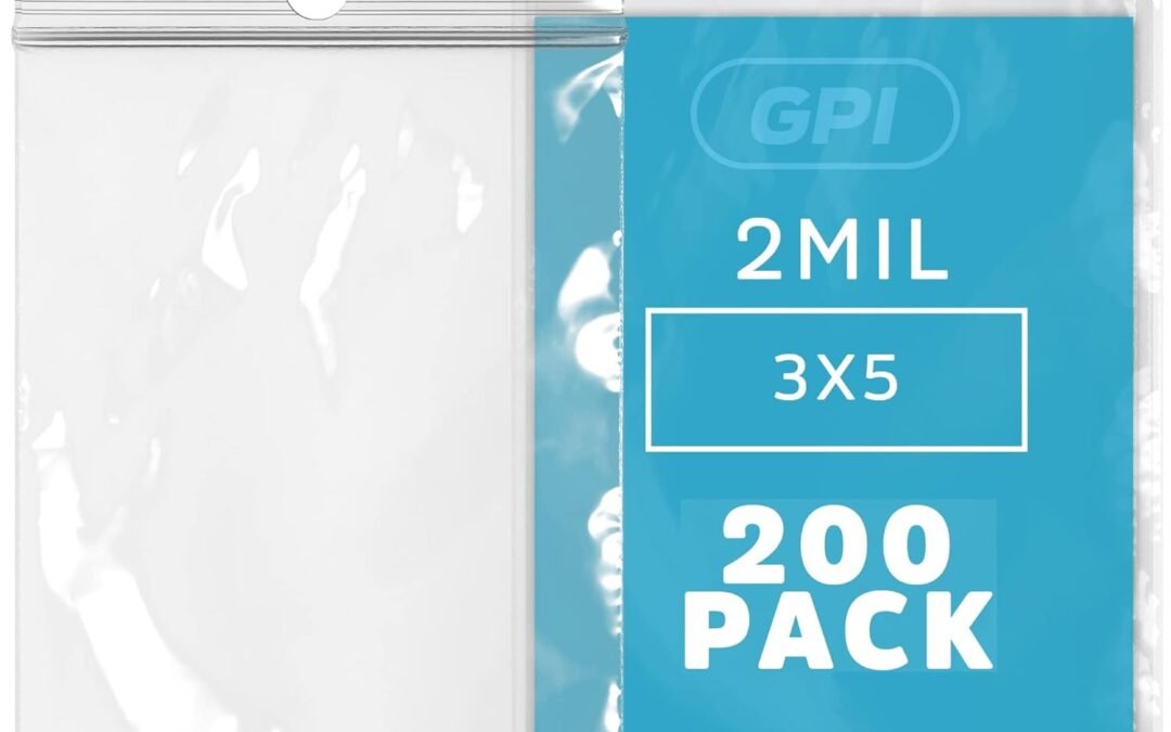 OEM GPI – 3″ x 5″ – Bulk Pack of 200, 2 Mil Thick, Clear Plastic Reclosable Zip Bags, Hang Hole for Display, Durable Poly Baggies with Resealable Zip Top Lock for Storage, Packaging & Shipping Factory