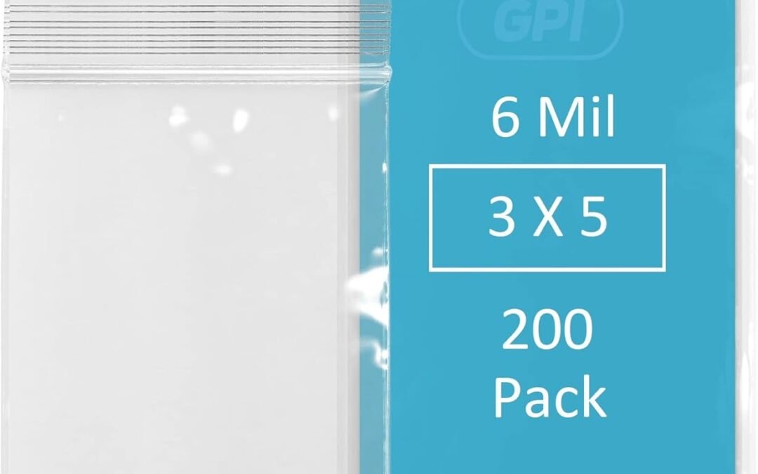 OEM GPI – 6 Mil, Extra Heavy-Duty, 3″ X 5″ Clear Plastic Reclosable Zip Bags, Puncture-Resistant, Strong Resealable Poly Bags, With Lock Zipper Seal, For Screws, Nuts, Bolts & Constuction, 200 Count. Factory