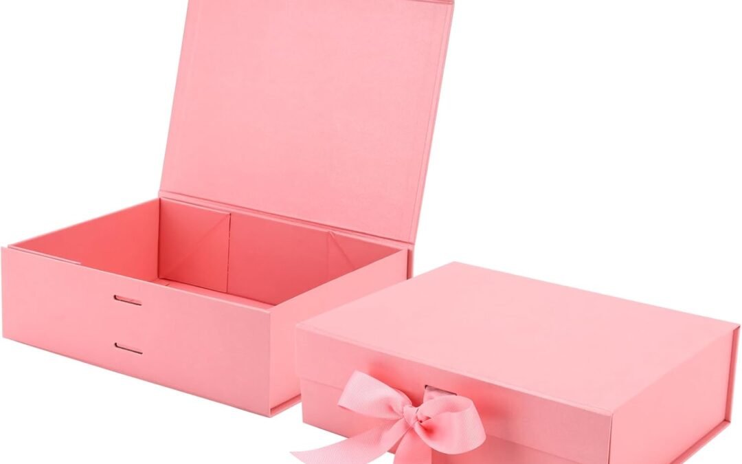 OEM GREDNA 2PCS 9.4×7.1×2.8 Inches Pink Gift Box With Lid And Ribbon, Romantic Pink Boxes, Wedding Proposal Box, Magnetic Closure Collapsible Gift Boxes For Christmas, Birthday, Valentine’s day(Pink) Factory