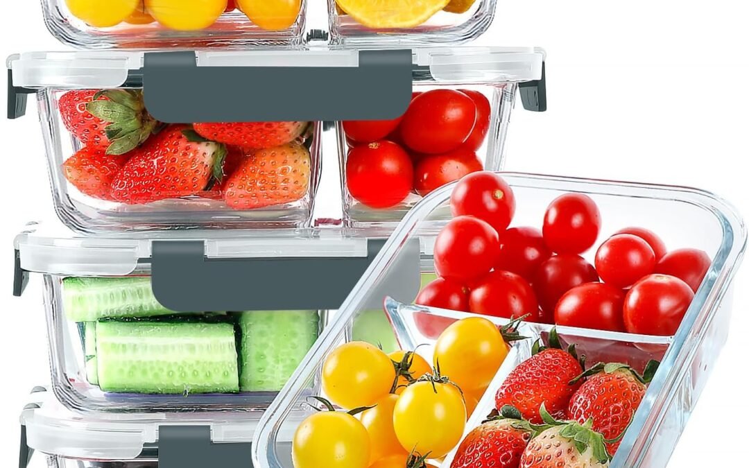 OEM Glass Meal Prep Containers 3 Compartments, 5 Pack 36 oz, Glass Food Storage Containers with Lids, Airtight Lunch Bento Box, Portion Control, Freezer and Microwave Safe Factory