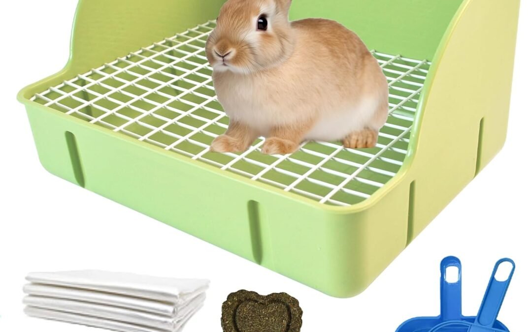 OEM Guinea Pig Litter Box,Bunny Plastic Square Cage Toilet with Grate Rabbits Corner Litter Bedding Small Animal Pet Toilet Box Potty Trainer Pet Pan for Guinea Pig Ferret Chinchilla(Green) Factory