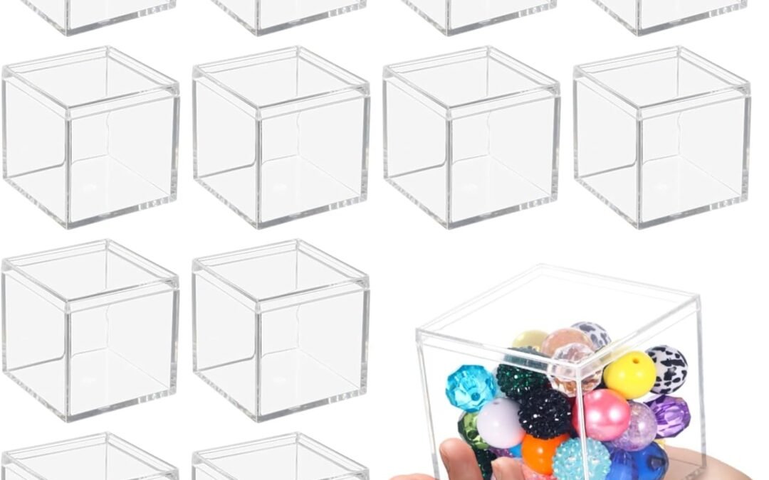 OEM Homaisson 12 PCS Acrylic Square Cube 3 x 3 x 3 Inches, Small Clear Plastic Display Boxes with Lids, Clear Acrylic Storage Square Cube Boxes, Display Case Container for Candy Jewelry Tiny Items Factory