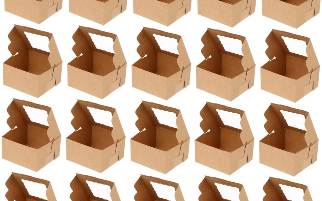 OEM Homoyoyo 25pcs Paper Cupcake Storage Boxes with Clear Window Food Grade Muffin Cake Boxes for Showers Weddings Birthdays and Anniversaries Factory
