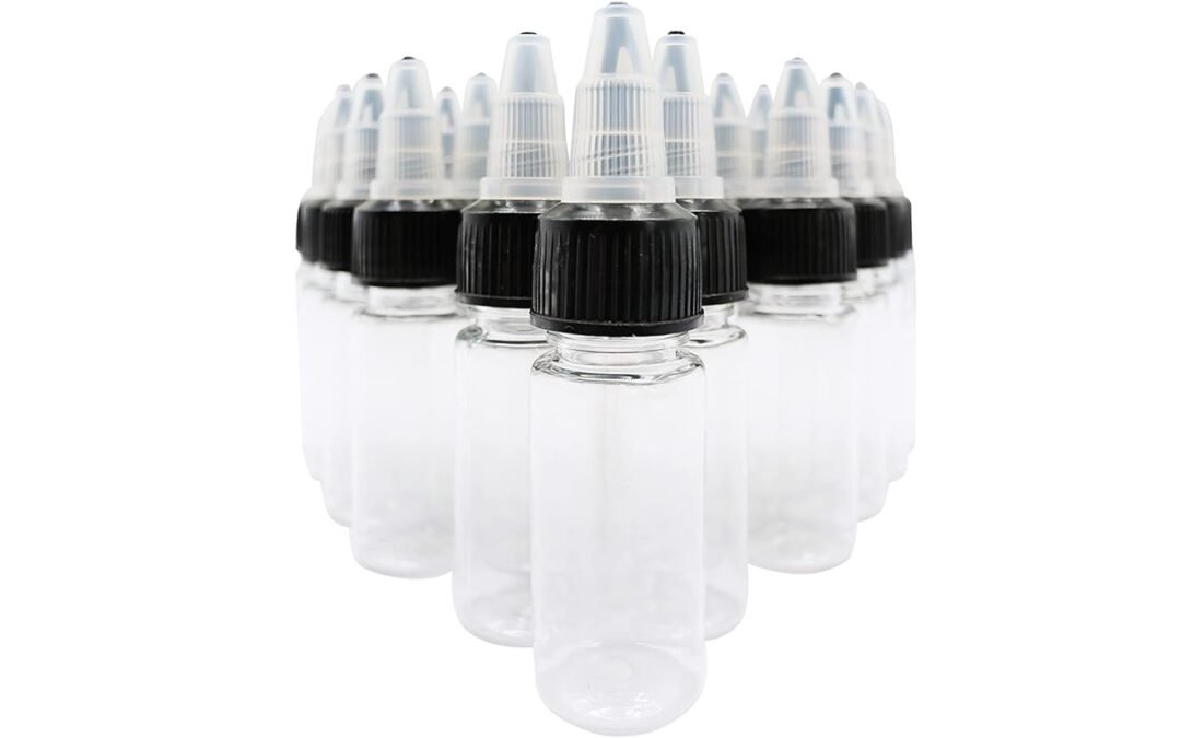 OEM HuoHuo Hard Plastic Extruded Liquid Bottle,PET Plastic Bottle,Dispensing Bottle 28 Pcs 0.5 oz Bottles,Laboratory wash Bottle,drip Bottle,Ink Bottle,Watercolor Pigment Bottle(15ml) Factory