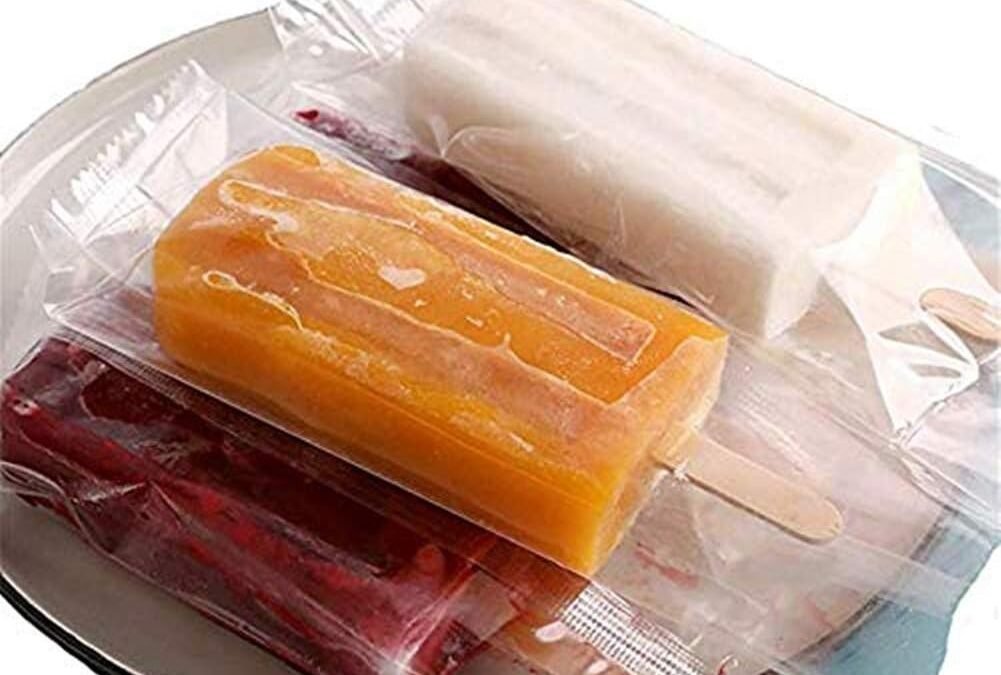 OEM Ice Popsicles Bags Thick Frozen Pops Ice Cream Plastic Wrappers for Candy Food Grade Hot Sealing Packing Containers (200Pcs ,Clear) Factory