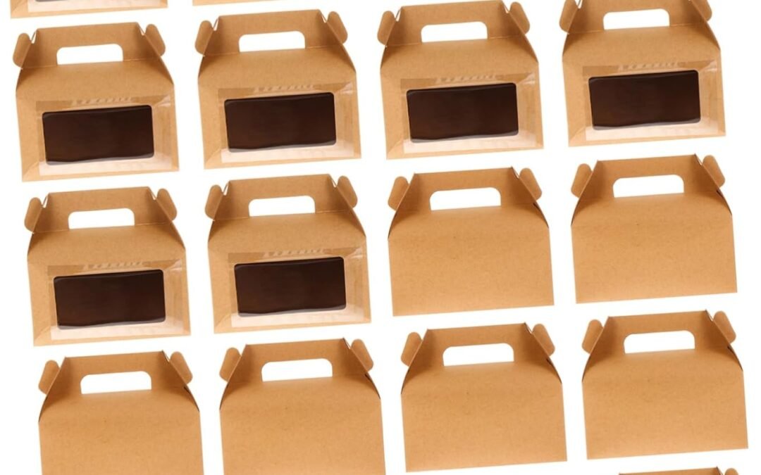 OEM KICHOUSE 20pcs Paper Cake Boxes Portable Dessert Containers with Simple Design for Bakeries Shops and Home Use Food Grade Packaging for Cupcakes and Slices Factory