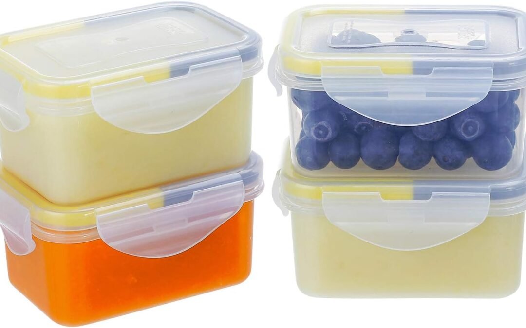 OEM KIGI 4 PACK 6OZ Small Plastic Food Storage Container Set Portion Control Mini Bento Box Leaf-proof To-go Container with Lids Factory