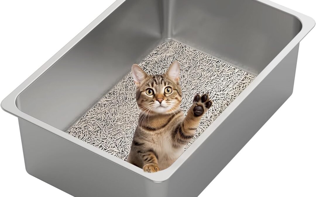 OEM Kirecoo Stainless Steel Cat Litter Box XXL- Metal High Sided Cat Pan, Large Stainless Steel Box, Indoor Litter Tray, Non Stick, No Smell, Easy to Clean, Pet Toilet Supplies for Kitten, Kitty, Rabbit Factory