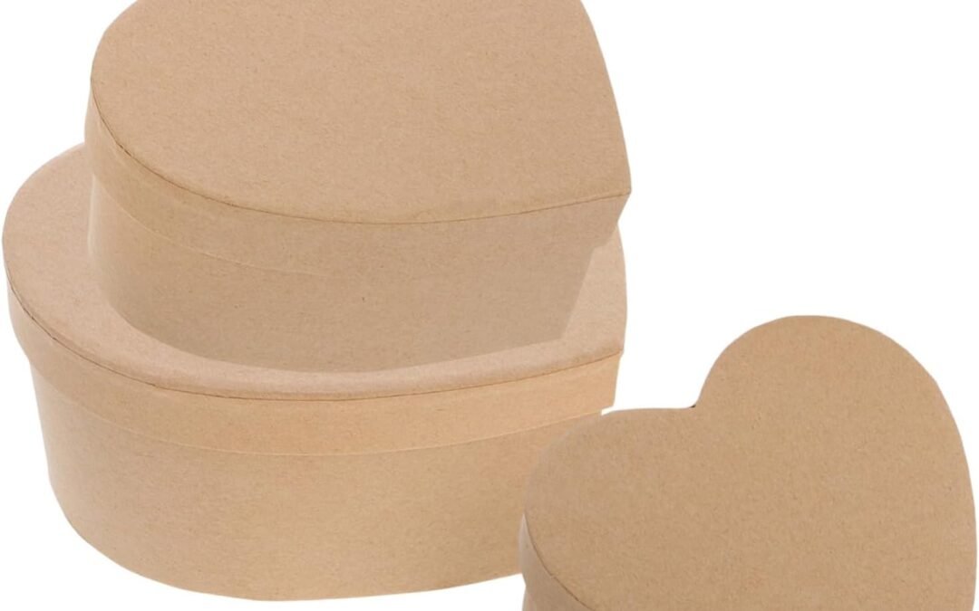 OEM Kisangel 3Pcs Heart Shaped Cardboard Box with Lid Kraft Paper Valentine’s Day Container for Jewelry Candy Keepsakes for Weddings Birthdays DIY Crafts Factory