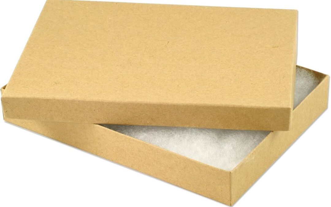 OEM Kraft Paper Cotton Filled Jewelry Box #75 (Pack of 10) Factory