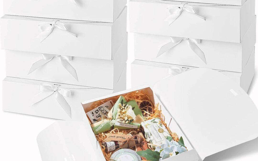 OEM Kucoele 15 PCS Gift Boxes with Lids for Presents, 10.6 x 7.8 x 3.1 Inches White Bridesmaid Proposal Boxes with Ribbons for Wedding, Birthday, Party and Bride Shower Packaging Factory