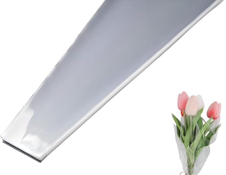 OEM LAYYUK 100 Pcs Clear Plastic Flower Bouquet Sleeve Bags,Transparent Cellophane Rose Packaging Bags Gift Wrap Cellophane for Valentine’s Day Gift Packaging Factory