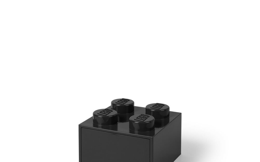 OEM LEGO Brick Drawer, 4 Knobs, 1 Drawer, Stackable Storage Box, Black Factory