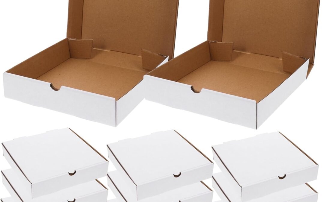 OEM LIFKOME 30Pcs White Kraft Pizza Boxes Corrugated Food Containers Grease Resistant Takeout Packaging for Cookies Reusable Storage for Freshness Factory