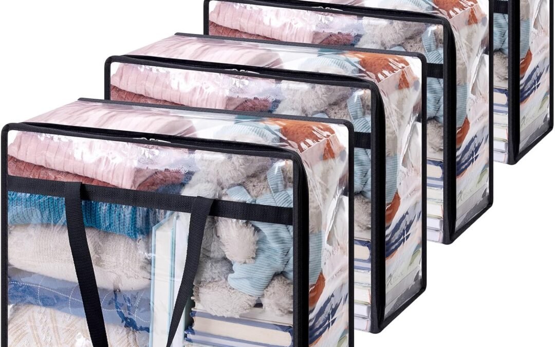 OEM Lifewit 4 Pack Clear Clothes Storage Bags, 40L Plastic Blanket Storage Bag, Vinyl Foldable Moving Bags with Zipper, Closet Organizers and Storage Containers for Bedding, Duvet, Comforter Factory