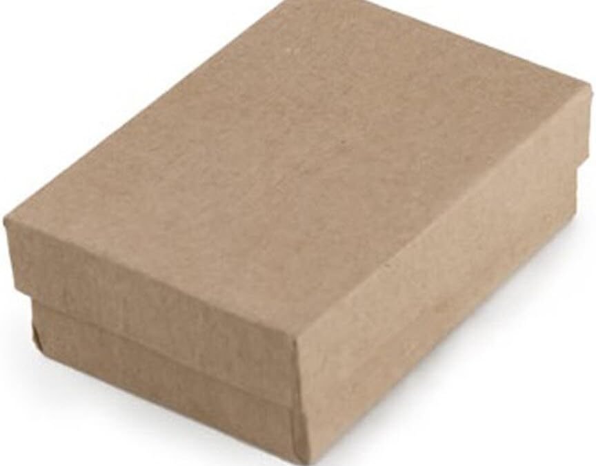 OEM Lot of 25 pcs 3 1/4″ x 2 1/4″ x 1″ Kraft Cotton Filled Jewelry Boxes Factory