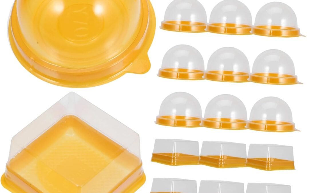 OEM MAGICLULU 100pcs Mini Cake Wrapping Boxes Plastic Cupcake Holders for Moon Cakes Pastries Food Grade Pet for Egg Yolk Muffins and Slices Factory