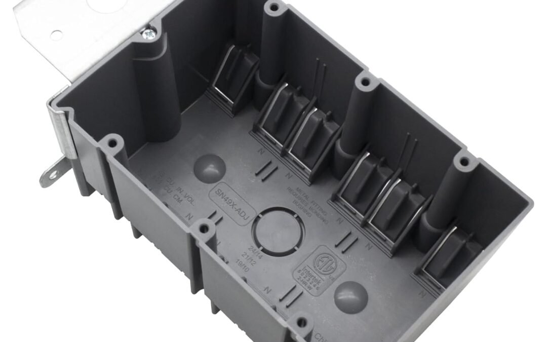 OEM MAKERELE 3 Gang Adjustable Electrical Outlet Box Plastic, 49 Cubic Inch Adjustable Electrical Junction Box, Grey PVC Outlet Wall Electrical Box, ETL Certified(1 Pack) Factory