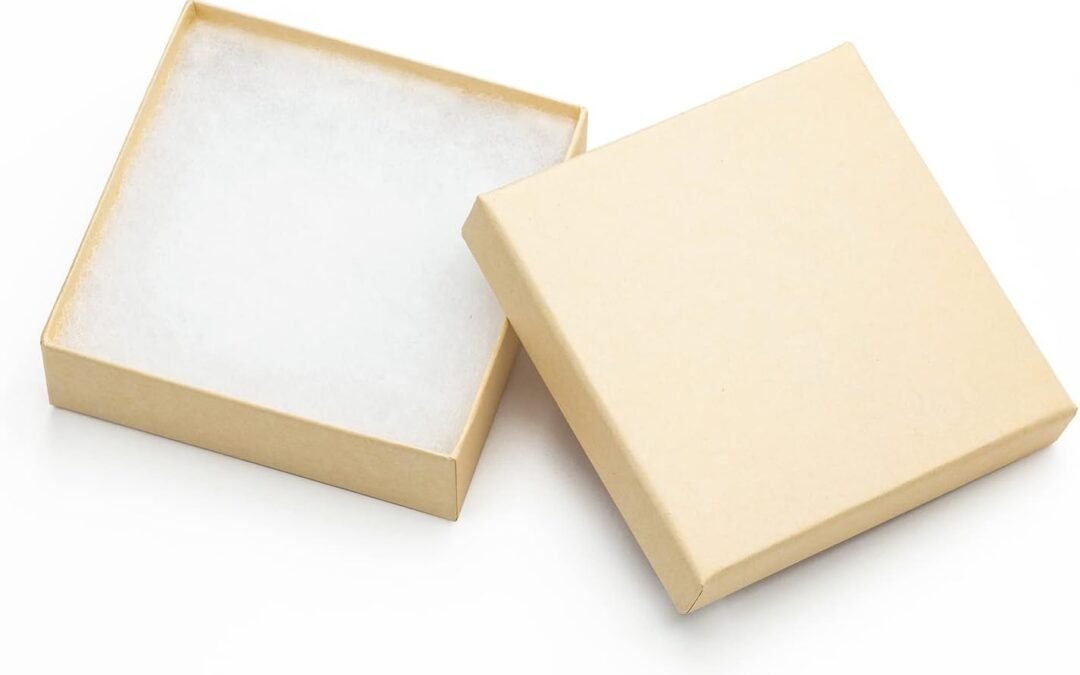 OEM Magicool 96 Pack 3.5×3.5×1 Inch Cardboard Jewelry Boxes,Used for Necklaces,Bracelets,Earrings,Jewelry,Small Gift Packaging,Jewelry Gift Boxes with Lids and Filled with Cotton(Brown) Factory