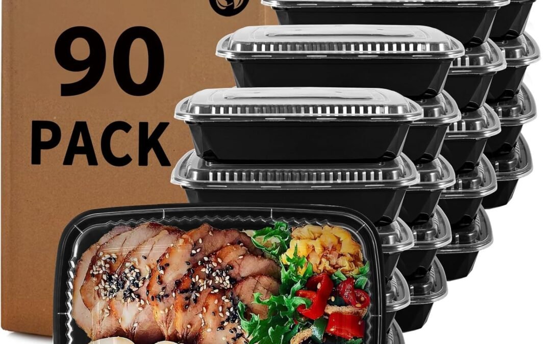 OEM Meal Prep Container, 90 Pack 32 oz Food Storage Containers with Lids, Disposable Bento Box Reusable Plastic Lunch Box, BPA Free Take-Out Box Microwave Dishwasher Freezer Safe Factory