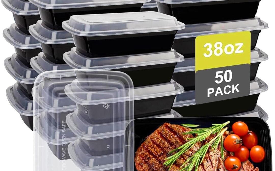 OEM Meal Prep Containers 38oz 50 Pack Plastic To Go Food Containers, Disposable To Go Containers with Lids BPA Free, Microwave/Dishwasher/Freezer Safe Factory