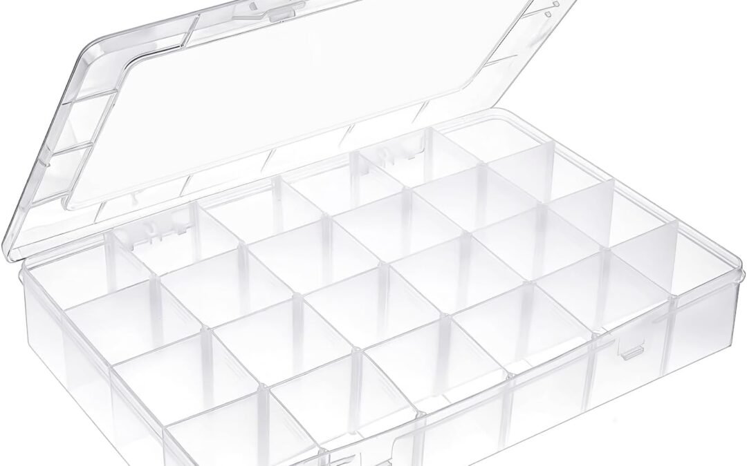 OEM Molain 24 Grids Large Plastic Organizer Box, Clear Storage Box with Adjustable Dividers Container Craft Storage for Jewelry, Art DIY Crafts, Washi Tapes, Fishing Tackle, Beads and Small Parts Factory