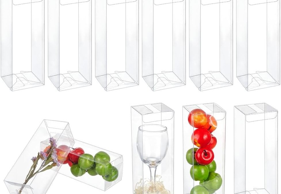 OEM NBEADS 24 Pcs Small Clear Favor Boxes, 2.36×2.36×7.09 Inch Transparent PET Box Clear Plastic Party Boxes Small Gift Box for Candy Chocolate Christmas Birthday Wedding Shower Party Factory