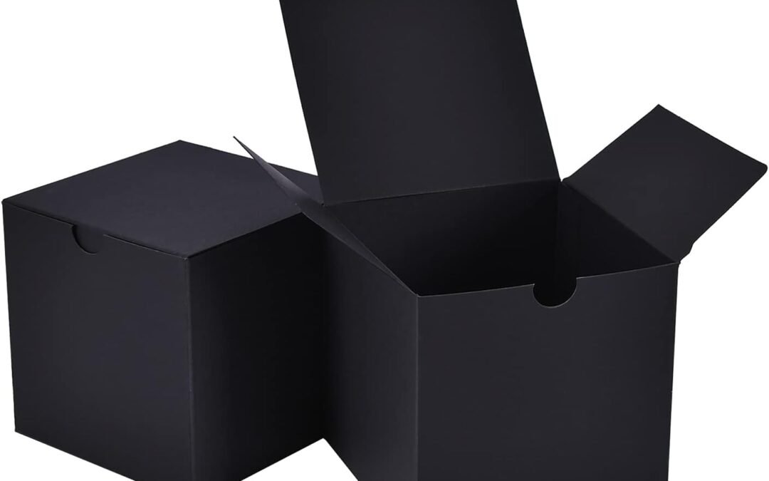 OEM NIGNYA 4x4x4 Gift Boxes, Small Gift Boxes 200 PCS, Black Kraft Paper Box with Lid for Party Favor, Ornaments, Bridesmaid Proposal, Bakery Cookies,Candle Boxes Packaging Factory