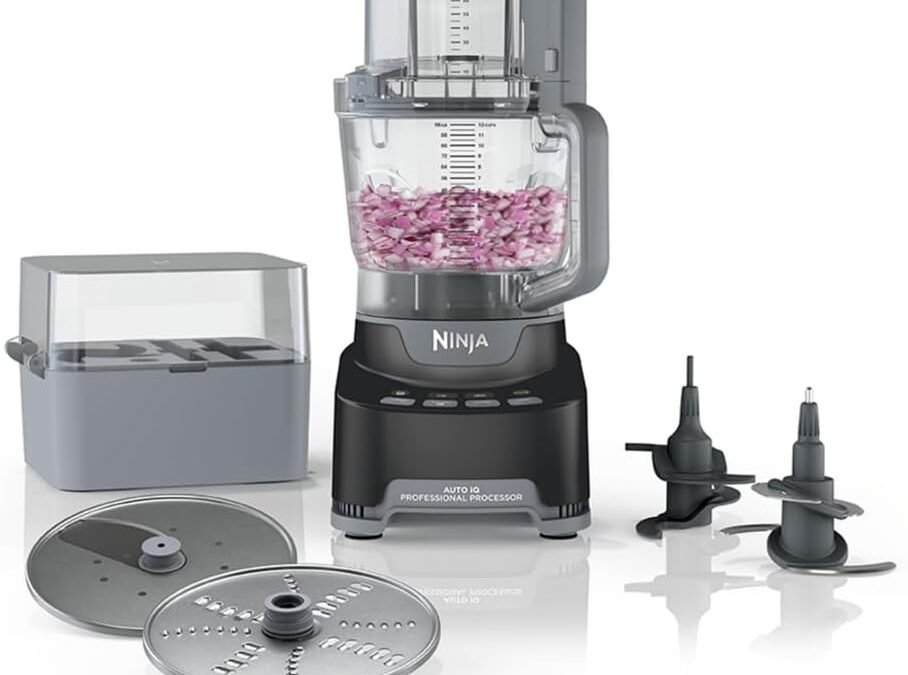 OEM Ninja NF705BRN Professional XL Food Processor, Storage Box, 1200 Peak-Watts, 4-in-1, Chopping, Slicing/Shredding, Purees, Dough, 12-Cup Processor Bowl, 2 Blades & 2 Discs, Feed Chute/Pusher, Black Factory