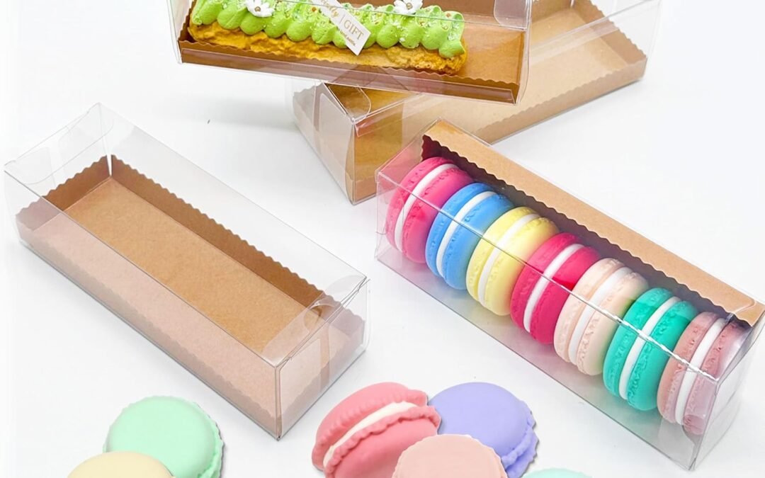 OEM OTOPETE 25PCS Clear PET Plastic Gift Favor Boxes, Chocolate Macaron Gift Boxes with Inserts, for Baking, Wedding Gift Boxes. Candy Cookies, Christmas, Wedding (transparent, 6.3″ x 2.2″ x1.8″ 25Pcs) Factory