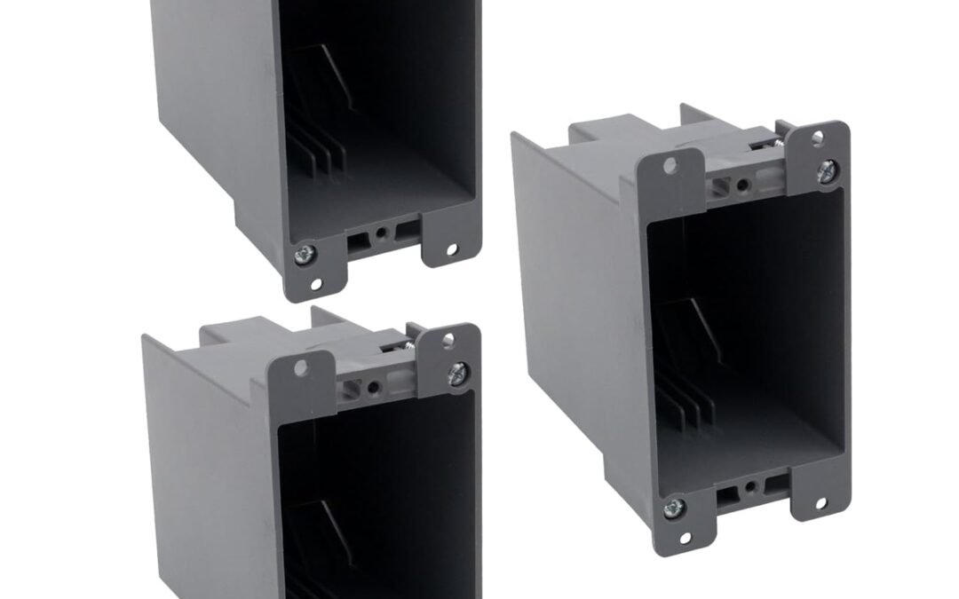 OEM Old Work PVC Cut in Electrical Box, Durable Grey 1 Gang Outlet Box for Home Upgrades, ETL Certified 20 Cubic inches Switch & Outlet Boxes, 3 Packs Factory