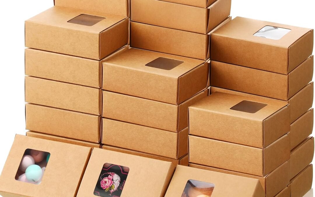 OEM Outus 100 Pcs Soap Packaging Boxes with Window Mini Kraft Paper Boxes Bulk Homemade Soap Making Gift Accessories for Homemade Cookies Candy, 3.5 x 2.6 x 1.2 Inch(Brown) Factory