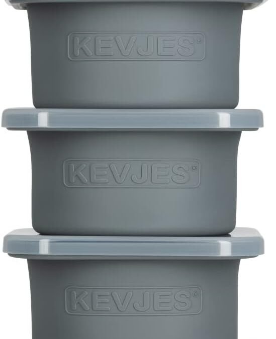 OEM PLUS-Large 1000ml Pizza Dough Proofing Boxes for DIY Artisan Pizza, Food Grade Silicone Stackable Containers with Lids. Freezer, Fridge, Dishwasher Safe (5Space Grey Plus) Factory