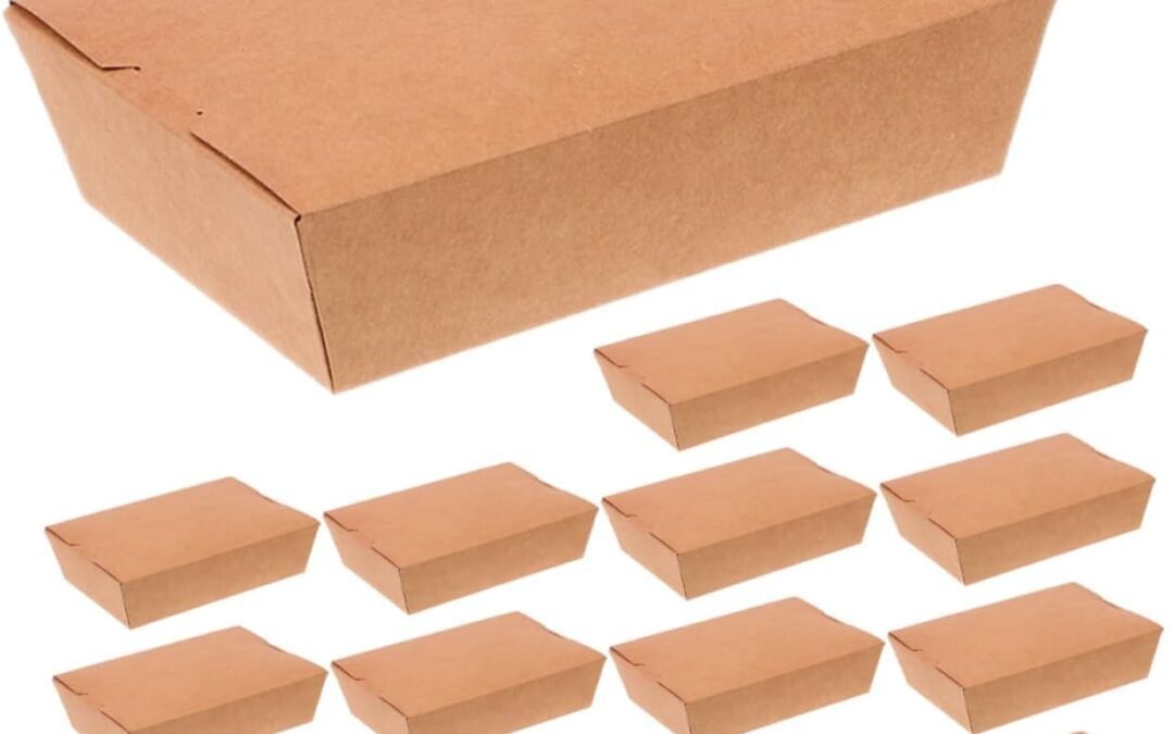 OEM PRETYZOOM 20Pcs Thicken Pizza Wrapping Boxes Flipped Paper Takeout Containers Kraft Pizza Storage Box Convenient Food Packaging for Takeaway and Factory