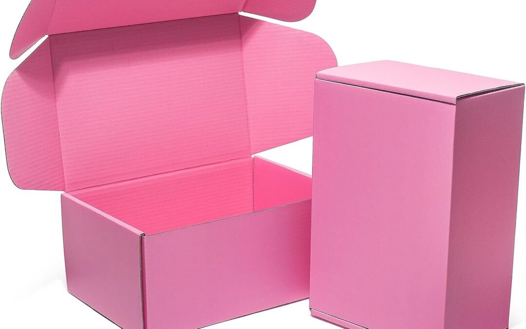 OEM Pink Shipping Boxes 12x9x4 Inches 20 Pack Corrugated Cardboard Mailing Box for Small Business, Cute Tab Locking Literature Mailer Packaging Supplies for Packing Gifts Craft Books Shoes clothes Factory