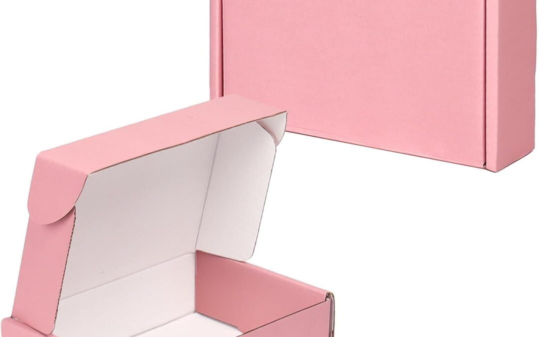 OEM Pink Shipping Boxes for Small Business 6x4x1.6, 50 Pack Corrugated Cardboard Boxes for Shipping Packing, Pink Gift Factory
