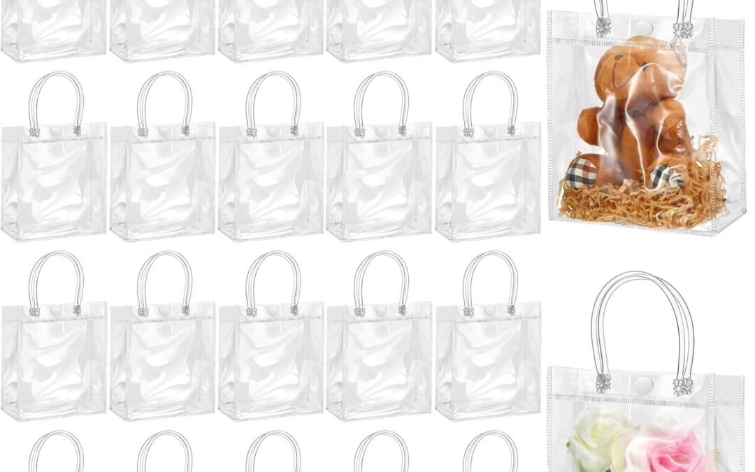 OEM ProSuites 20 Pack Clear Plastic Gift Bags for Wedding Favors, Party Favor Bags Small 10.6×5.9×2.0 Inches – Premium Quality, Bulk Packaging Included (Crystal Clear) Factory