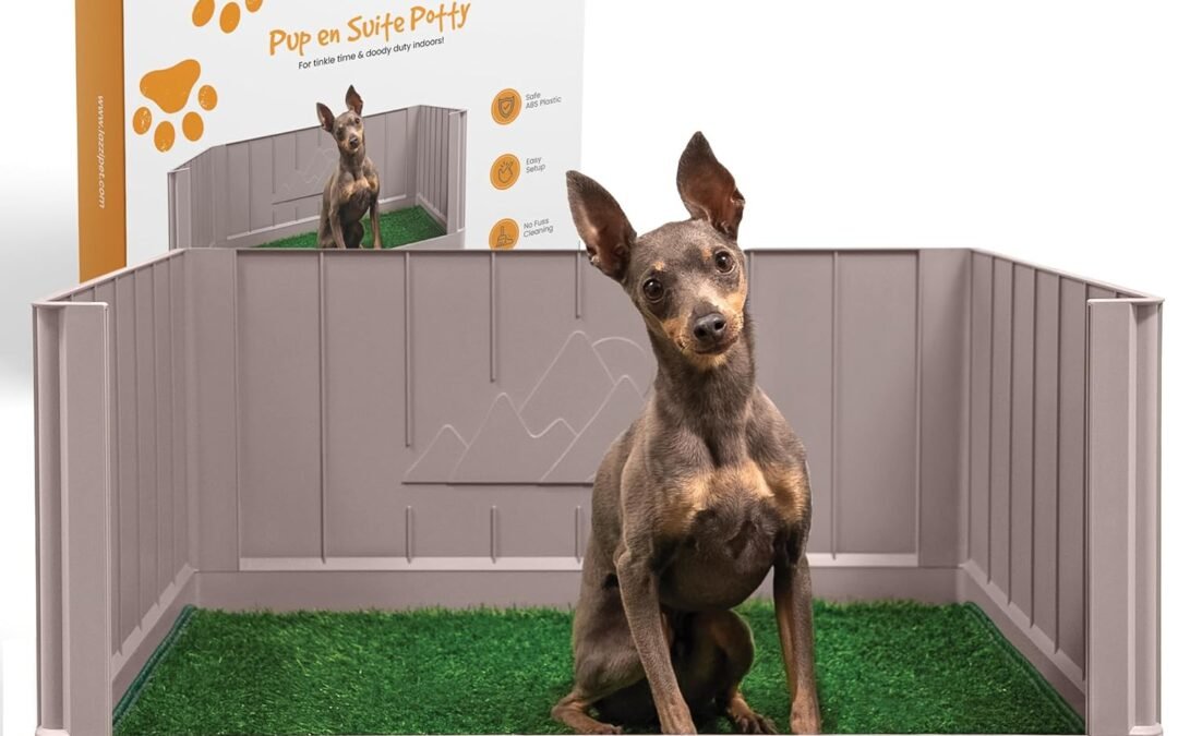OEM Pup en Suite Potty – Dog Toilet/Pee Pad Tray with Four Walls + Turf Patch – Indoor Potty Tray for Potty Training & Lazy Days – Easy to Build Pee Pad Holder Dog Litter Box Indoor Factory
