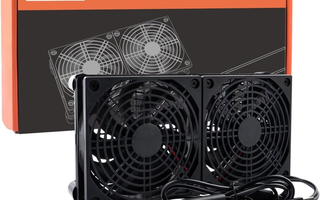 OEM Quiet Dual 120mm USB Fan Dual-Ball Bearings, USB Fan 5V, with L/M/H 3-Degree Speed Controller High Airflow Cooling Fan for Router Modem Receiver DVR PlayStation Xbox TV Box Factory