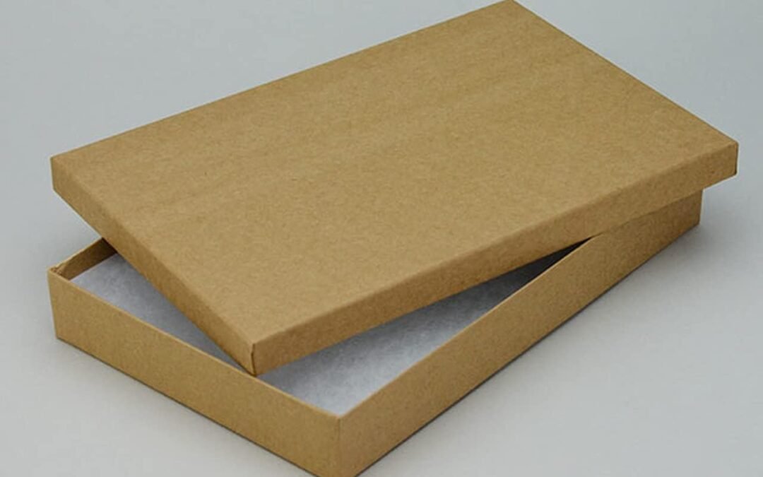 OEM R J Displays-6 Pack Cotton Filled Kraft Paper Cardboard with fitted top Lid Box for Necklace, Jewelry Set, Bracelets, Watches, Gift and Retail Boxes Size 6 X 5 X 1Inch Factory