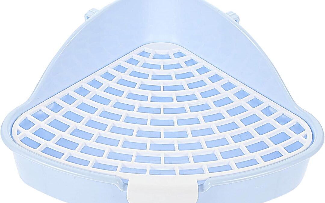 OEM Rabbit Litter Box Compact Plastic Pet Toilet for Guinea Pigs Chinchillas and Bunnies Odor Durable Design for Small Animal Cages Cream Blue Color Factory