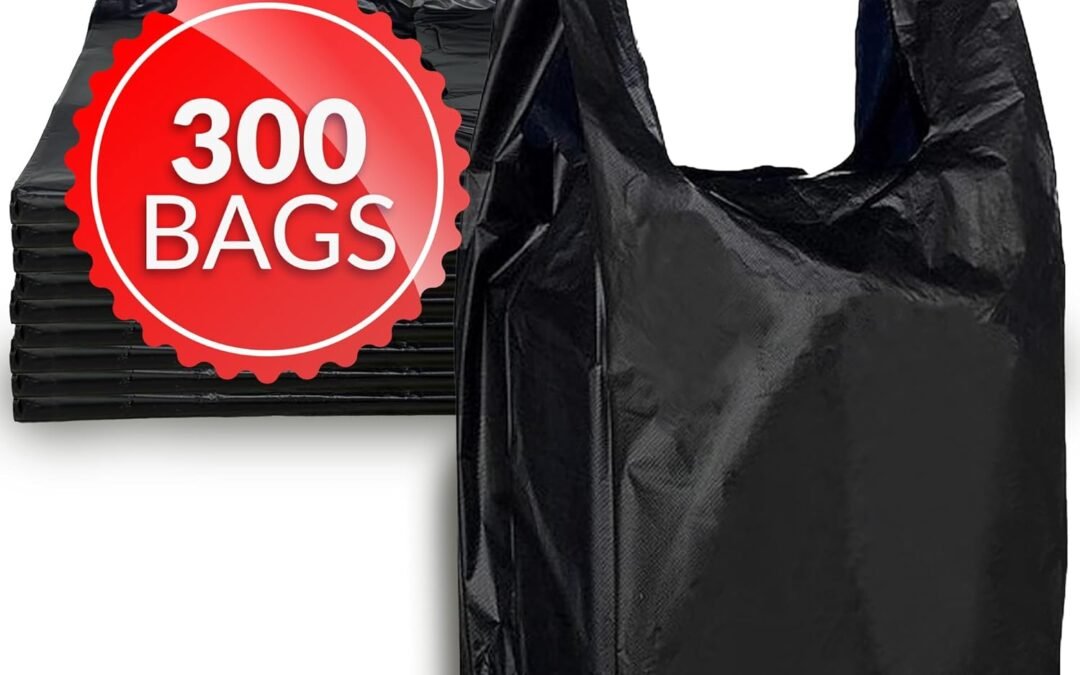 OEM Reli. T-shirt Bags (300 Count) (Black) (11.5″ x 6.5″ x 21″) – Black Plastic Bags (Plain) – Grocery, Shopping, Restaurants Factory