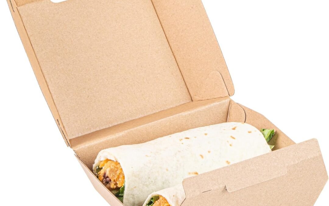 OEM Restaurantware-Bio Tek 4 x 4 x 2.8 Inch Square Take Out Boxes, 100 Hinged Clamshell Containers – Disposable, Grease-Impermeable, Kraft Paper Takeaway Boxes, For Burgers, Sandwiches, Or More Factory