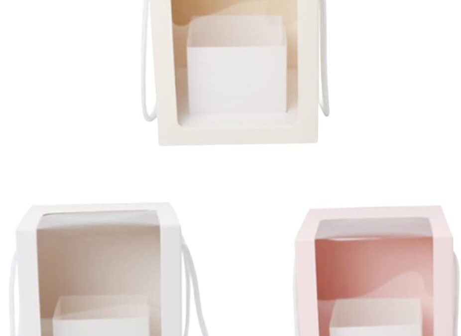 OEM SAFIGLE 3Pcs Flower Boxes with Clear Window Portable Square Shape Packing Boxes for Friends and Special Occasions Food Grade Easy to Assemble Reusable Design Factory
