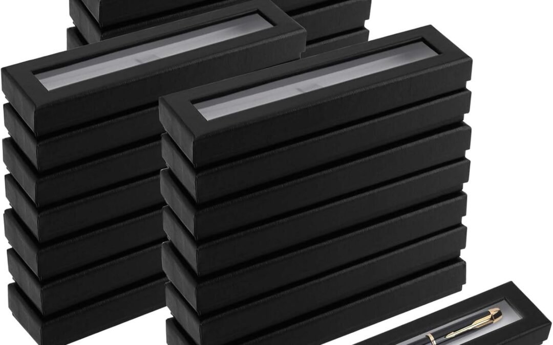 OEM SEUNMUK 42 Pcs Black Empty Pen Gift Box, Cardboard Pen Display Cases with Clear Window, Single pen presentation Packaging Case for Jewelry Gift Business Birthday Souvenir Office Supplies Factory