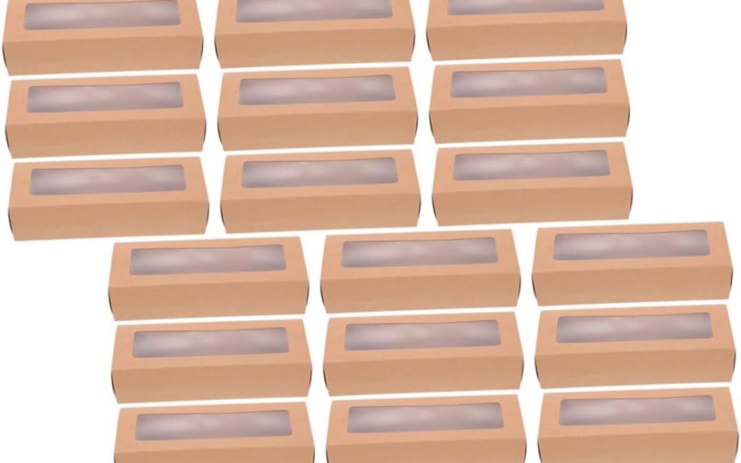 OEM STOBAZA 25pcs Kraft Paper Cookie Boxes With Clear Window Mini Dessert Boxes For Mini Cakes Desserts Treats Bakery Shops And Party Favor Packaging Factory