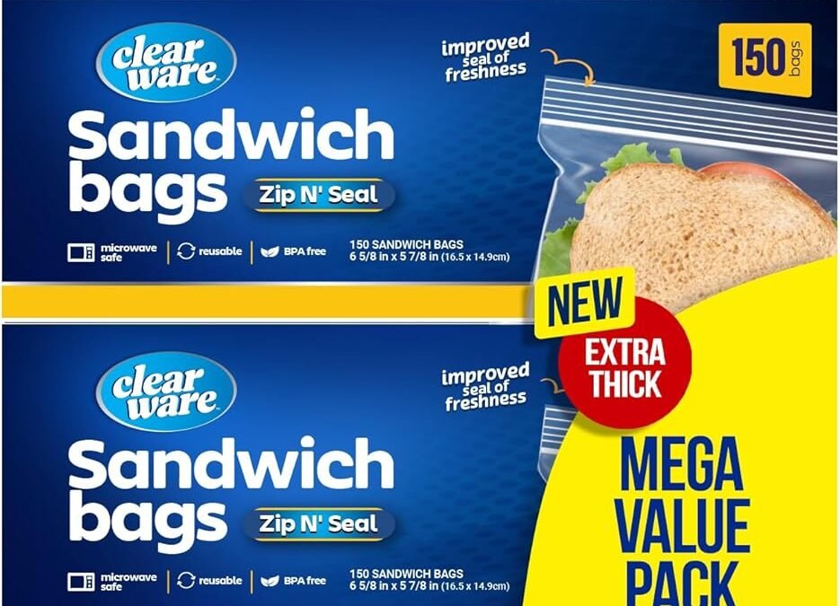 OEM Sandwich Bags Zipper Top – 600 Count Resealable Plastic Food Storage Bags For Lunch, Snacks – Reusable Zipper Lock Containers for Fruit, Veggies – Freezer & Microwave-Safe, Strong Seal – 4 Boxes Factory