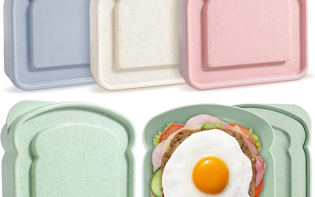 OEM Sandwich Containers, Plastic Sandwich Box Container, Reusable Toast-Shaped Lunchbox, BPA-Free Food Storage with Lid, Microwave & Dishwasher Safe, for Sandwiches, Fruits, Snacks (4PCS) Factory