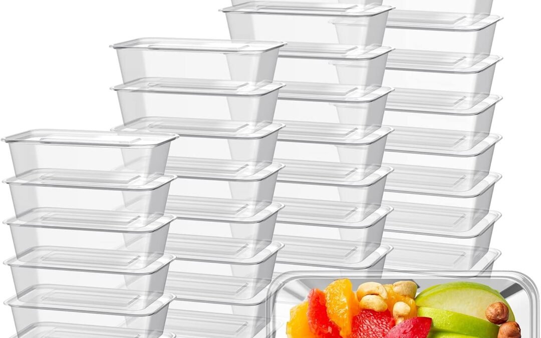 OEM Sawysine 100 Pcs Plastic Meal Prep Containers Food Storage Containers Reusable Lunch Bowls with Lid Stackable Disposable Lunch Boxes 1 Compartment Bento Box(Clear,22 oz) Factory