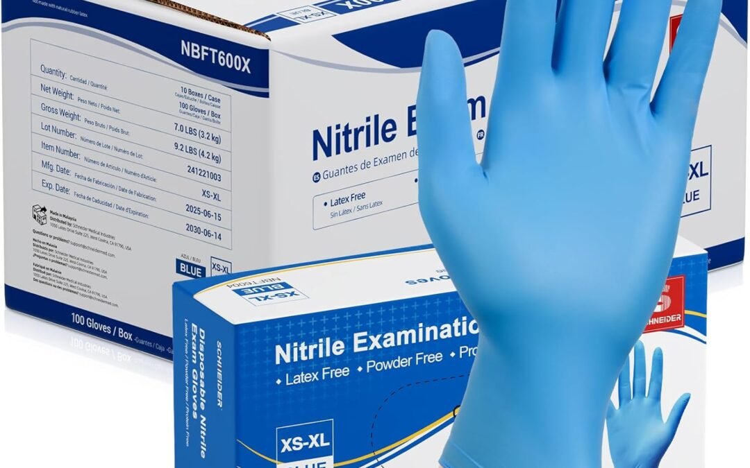 OEM Schneider Nitrile Exam Gloves, Blue Disposable Gloves, Medical Grade, Food Grade, Latex Free, Powder Free Factory